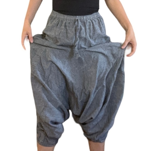 Drop Crotch Bohemian Hippie Casual Streetwear Slouch Droopy Pants Size Small - Picture 1 of 8
